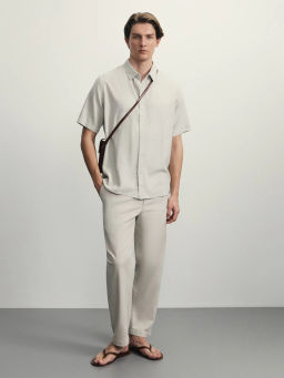 Рубашка regular fit со льном / Zarina фото 2