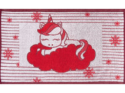 Полотенце махровое Белорусские махровые полотенца для лица  мягкость и качество по приятной цене! Доставка по России со склада ООО БТЦ.6с104.411ж1 Единорог на облаке (3-бело-кр.) 67х40см