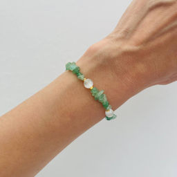 Браслет из Авантюрина и Селенита 17 см