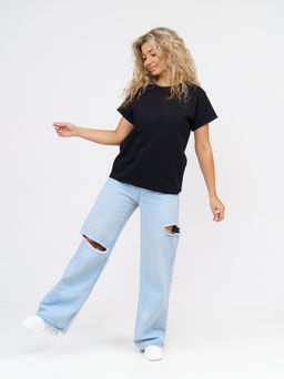 Футболка Хлопок 95%, лайкра 5% Классика аква - Ивассорти фото 69