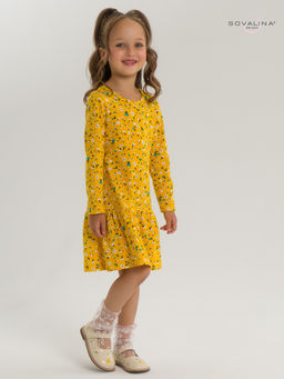 Платье Алиса дл/р цветы на горчице - Sovalina фото 13