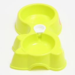 Миска двойная Киска под бутылку 300 мл/100 мл, зелёная - Пижон фото 4