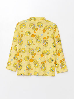 Polo Yaka K?sa Kollu Tweety Bask?l? K?z Bebek Pijama Tak?m - Waikiki фото 3