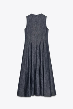 ZW COLLECTION DENIM MIDI DRESS - Zara фото 8