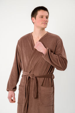 Халат мужской из махры Ренат светло-коричневый - Амадэль фото 5