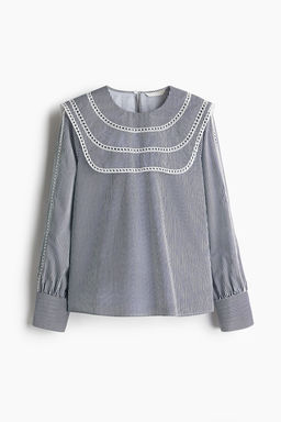 Blusa de algodon con ribetes de encaje - H&m фото 6
