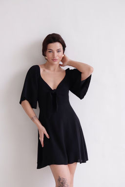 Martichelli Платье черное с узлом в области груди  фото 8