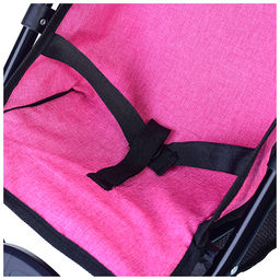 Коляска для кукол, 3-колесная, металлическая, прогулочная, с тентом, с корзиной, цвет ярко-розовый, в пакете