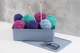 Корзинка с крышкой 7,5 л 35*24,5*10,5 см "Береста" синяя (522159)