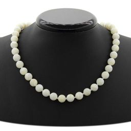 Перламутр белый (Индонезия), круглые бусинки 10мм, бусы 50см