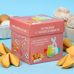 Печенье с пасхальными пожеланиями 35 г, Светлой Пасхи (нежно-розовый), 5 штук в упаковке - Simaland фото 7