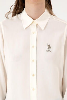 Рубашка U.S. Polo Assn с длинным рукавом белая из вискозы