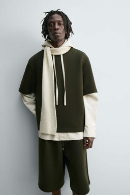 STUDDED NEOPRENE-EFFECT SWEATSHIRT - Zara фото 6