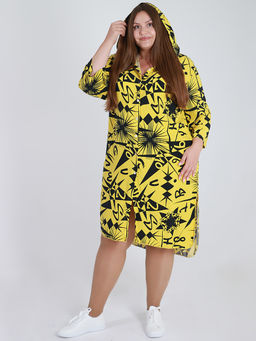 Платье-рубашка с капюшоном женское - Almond фото 2