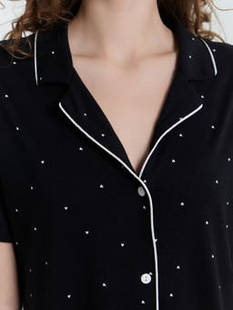 Комплект домашний женский черный с принтом сердечки сердечки на черном 592483 - Mark formelle фото 6