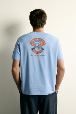 CAMISETA RELAXED FIT COMBINADA / Azul claro - Zara фото 3