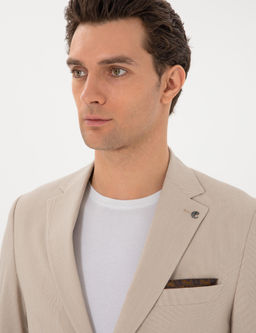 Bej Slim Fit Tak_m Elbise - Cacharel фото 2