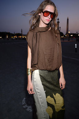 FLOWING TOP WITH SCARF - Zara фото 8