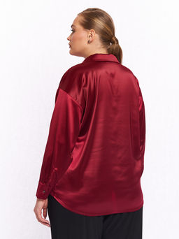 Атласная рубашка BL11537RED31 - Артесса фото 6