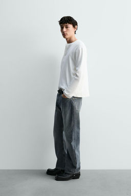 JEANS RELAXED BARREL FIT / Azul / Verde - Zara фото 4