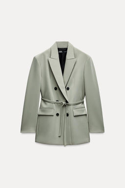 DOUBLE-BREASTED BLAZER WITH BELT - Zara фото 5