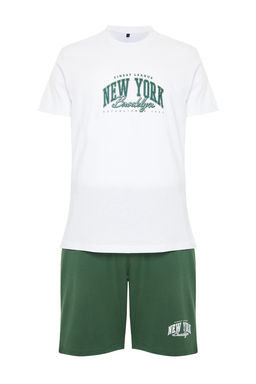 TRENDYOL MAN Lacivert Bask?l? Regular Fit Orme Sortlu Pijama Tak?m? TMNSS24PT00012 - Trendyolmilla фото 16