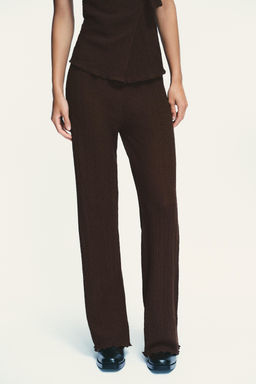 TEXTURED STRAIGHT-LEG TROUSERS - Zara фото 5