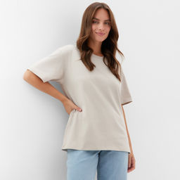 Футболка женская KAFTAN: Basic line, бежевая, размер 52-54