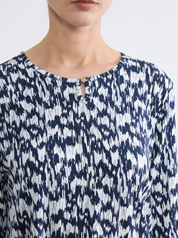 Bisiklet Yaka Desenli Bluz