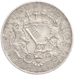 Монета 2 марки 1904 года J Германия (Бремен)