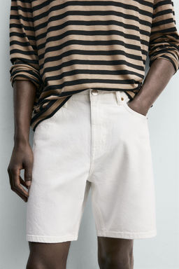 BERMUDA DENIM REGULAR FIT / Blanco roto - Zara фото 5