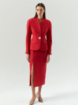 ЕМКА / Юбка-карандаш миди из вискозы и шерсти - Emka фото 2