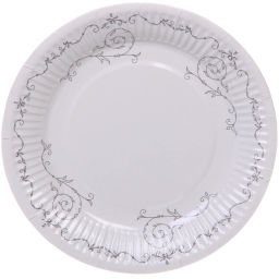 Цена за 6 шт. Тарелка бумажная 18 см в наборе 10 шт "Изящный вечер"