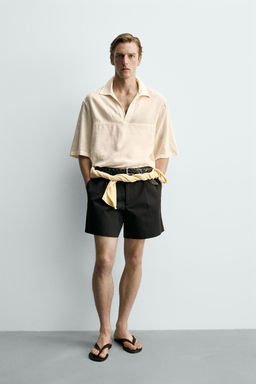 CAMISA POLO ALGOD?N - VISCOSA / Beige
