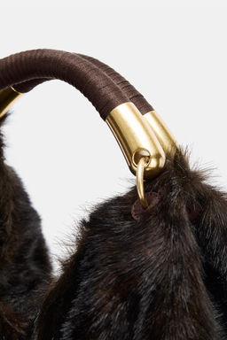 MAXI FAUX FUR BAG - Zara фото 13