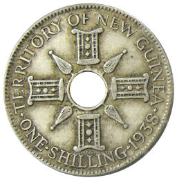 Монета 1 шиллинг 1938 года Британская Новая Гвинея