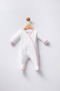 K_z Bebek Beyaz Logolu Patikli Tulum