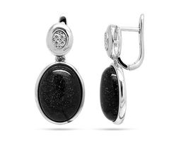 Серьги из серебра авантюрин, МЦВА169