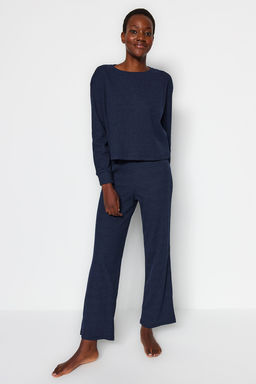 Lacivert Fitilli Orme Pijama Tak?m? THMAW21PT0009