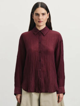 Рубашка из тенселя с патами на рукавах / Zarina  фото 3