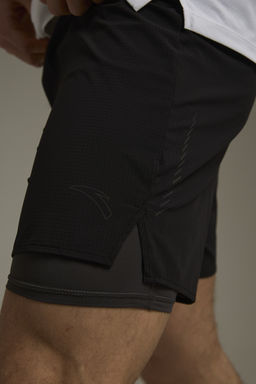 Шорты текстильные Черный RACING CHALLENGE Woven Shorts - Anta фото 8