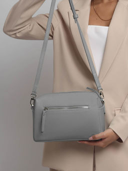 Женская кожаная сумка Richet 3176LN 830 Серый