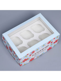 Цена за 5 шт. Коробка для капкейков, кондитерская упаковка с окном, 6 ячеек «Вдохновляй красотой», 25×17×10 см