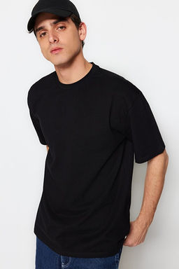 Siyah Basic %100 Pamuklu Relaxed/Rahat Kesim T-Shirt TMNSS22TS0274