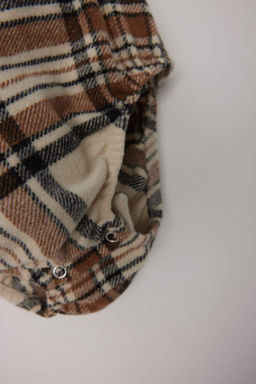 Рубашка для новорожденных мальчиков в клетку с фланелевым воротником и длинными рукавами на кнопках - Defacto фото 3