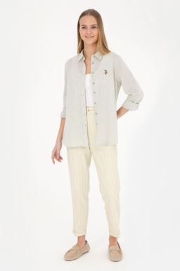 Женские брюки из плотной ткани фисташкового цвета - U.s. polo assn фото 3