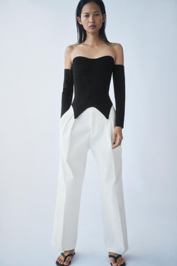 TOP CORSETERO PUNTO / Negro