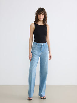 Wideleg Ta?l? Kad?n Jean Pantolon