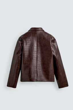 EMBOSSED FAUX LEATHER JACKET - Zara фото 7