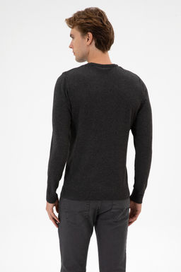 Erkek Slim Fit Bisiklet Yaka Antrasit Melanj Basic Kazak - U.s. polo assn фото 6
